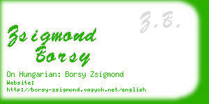 zsigmond borsy business card